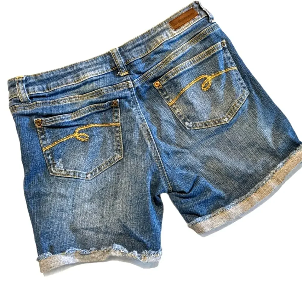 JUSTICE 12.5 Distressed Blue Jean Denim Shorts